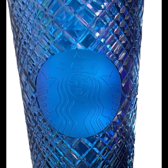 Starbucks 2021 Jeweled Venti 24oz Tumblers Azure Blue & Red Jeweled Set of 2 - Picture 3 of 3